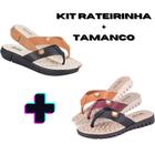 Kit 1 Par Tamanco de Dedo+Rasteirinha Uniflex Confortavel