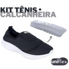 Kit 1 Par Tenis Ortopédico Calce Fácil Slip On Casual + Calcanheira Para Esporão Anti Impacto