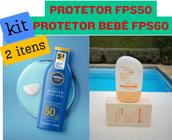 Kit 1 protetor Nivea 50FPS 200ml + 1 Protetor bebê 60FPS Natura 50ml - Mais vendido