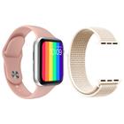 Kit 1 Relógio Inteligente SmartWatch W12 Lite Rosa Android iOS + 1 Pulseira Nylon Rosa Vintage - Smart Tech