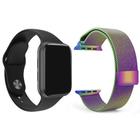 Kit 1 Relógio Inteligente SmartWatch W8 Lite Plus Preto + 1 Pulseira Extra Milanese Arco Íris - Smart Tech