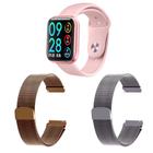 Smartwatch P80 Original sport Pulseira Milanese + Pulseira Extra Aplicativo  DaFit + Nota Fiscal (Rosa)