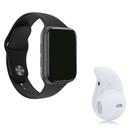 Kit 1 Relógio SmartWatch W34 Preto Android iOS + 1 Mini Fone Bluetooth Branco - Smart Bracelet