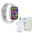 Kit 1 Relógio SmartWatch W34 S Branco Troca Pulseira + 1 Fone Bluetooth i12 TWS -