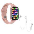 Kit 1 Relógio SmartWatch W34 S Rosa Troca Pulseira + 1 Fone Bluetooth S6 Branco -