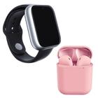 Kit 1 Relógio Smartwatch Z6 Prata + 1 Fone Inpods 12 Rosa - SMART BRACELET