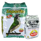 Kit 1 Saporito Mix 5kg + 1 Cc 2030 Premium Farinhada 1kg Biotron para Pássaros Comida Pixarro Sabiá