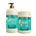 Kit 1 Shampoo 1 Banho creme Cachos Crespos Limpeza suave 1 KG