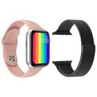 Kit 1 Smartwatch Rosa + 1 Pulseira Extra Preto - SMART BRACELET