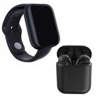 Kit 1 Smartwatch Z6 Preto + 1 Fone Bluetooth Inpods 12 Preto - SMART BRACELET