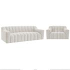 Kit 1 Sofá 150cm 2 Poltrona Luxo Recepção Sala Elegance Bouclé - ADJ Decor