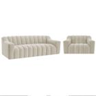 Kit 1 Sofá 150cm 2 Poltrona Luxo Recepção Sala Elegance Bouclé - Doce Sonho Móveis