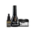 Kit 1 Uni Óleo de Barba Yelsew, 1 Uni Loção Pós Barba Yelsew, 1 Uni Gel Cola Black Yelsew