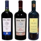 Kit 1 Vinho de Mesa Del Rei Suave Bordô +1 Del Rei Suave Velha Madeira lLt + Del Rei de 750 ml