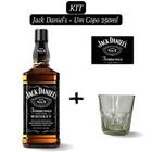 Kit 1 Whiskey Jack Daniel's 1.000ml com 1 Copo de Vidro de 250ml para Whisky