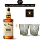 Kit 1 Whiskey Jack Daniel's Honey 1.000ml com 2 Copos de Vidro de 250ml para Whisky