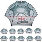 Kit 10 Armadilha Tipo Guarda Chuva para Pesca Isca Lambari Camarão Alevinos Vários Tamanhos