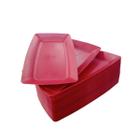 Kit 10 Bandejas Petisqueiras Plástico Resistente Vermelha
