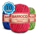 Kit 10 Barbante Barroco Multicolor 200g cores variadas