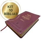 Kit 10 Bíblias de Estudos Da Mulher Ou Do Homem - Capa Bordô/Rosa/Preto/Vinho