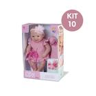 Kit 10 bonecas dengo bebe meninas estilo reborn olho móvel com acessorios