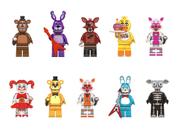 Kit 10 bonecos five nights at freddy fnaf blocos de montar