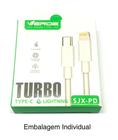 Kit 10 Cabo Usb-c Tipo C para Lightning ( 1m ) modelo Turbo Nfe Atacado