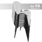 kit 10 Cadeira Empilhavel Iso Plástica Fixa Cadeiras Para Igreja Escritório Escola Branca