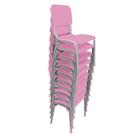 Kit 10 Cadeira Infantil Polipropileno LG flex Reforçadas Empilháveis Rosa