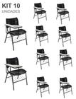 KIT 10 Cadeiras Escolar PRETA com porta livros - Mastcmol