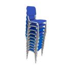 Kit 10 Cadeiras Infantil Polipropileno LG flex Reforçada Empilhável WP Kids Azul