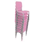Kit 10 Cadeiras Infantil Polipropileno LG flex Reforçada Empilhável WP Kids Rosa