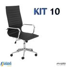 Kit 10 Cadeiras Office Sevilha PU Alta Várias Cores - Rivatti