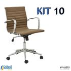 Kit 10 Cadeiras Office Sevilha PU Baixa Várias Cores - Rivatti