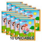 Kit 10 Cadernos 80 Folhas Quadriculadas Capa Flexível Estampas - Materiais Escolares 157117-10