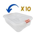 Kit 10 Caixas Organizadora Transparente Multiuso 06 Litros - Uninjet