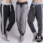 Kit 10 Calças Casual Unissex Moletom Jogger Treino Fitness