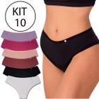 Kit 10 Calcinha Microfibra lingerie feminina forro de algodão confortavel dia dia atacado