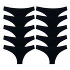 Kit 10 Calcinhas Fio Dental Try Basics Algodão Cotton Básica Lisa Moda Lingerie