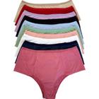 Kit 10 Calcinhas Sortidas Cós Alto Pala Dupla Plus Size Forro Algodão Feminina Confortável Adulto