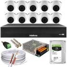 Kit 10 Câmera 1220D Mic com Audio Dvr 1016 Intelbras 1tb