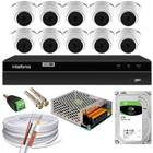 Kit 10 Câmera 1220D mic intelbras Com Áudio dvr 1216-c C/hd 2tb