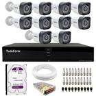 Kit 10 Câmeras Bullet Tudo Forte TF 2020 B Full HD 1080p com Visão Noturna 20M Proteção IP66 + DVR Tudo Forte TFHDX 3316 16 Canais + HD 1TB Purple