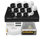 Kit 10 Câmeras Intelbras Multi Hd 20m Vhc 1120b Dvr Mhdx 1216 S/HD