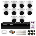 Kit 10 Câmeras Intelbras VHL 1120 Dome HDCVI HD 720p 3.6mm Visão Noturna 20m + DVR Intelbras MHDX 1216 Full HD 16 Canais Multi HD + HD 1TB Purple