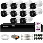 Kit 10 Câmeras Intelbras VHL 1220 Bullet HDCVI LITE Full HD 1080p, Lente 3.6mm, Visão Noturna 20m, IP66 + DVR Intelbras MHDX 1216 Full HD 16 Canais