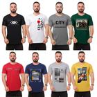 Kit 10 Camisetas Masculinas Slim Fit Gola Redonda 100% Algodão