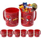 Kit 10 Caneca do Homem Aranha Festa Infantil Lembrança de Aniversário