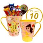 Kit 10 Canecas Princesa Bela Lembrancinhas e Decoração festa infantil - Plasutil