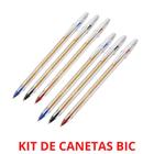 Kit 10 Canetas Esferográfica Cristal 0.8 (5 Az3 Pt2vm) Bic original